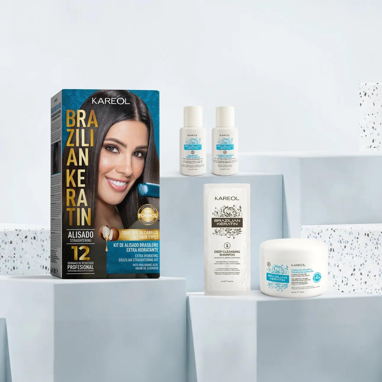 EXTRA MOISTURIZING STRAIGHTENING KIT BRAZILIAN KERATIN