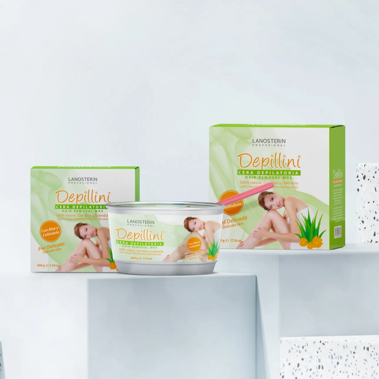 CERA DEPILATORIA ALOE VERA Y CALÉNDULA